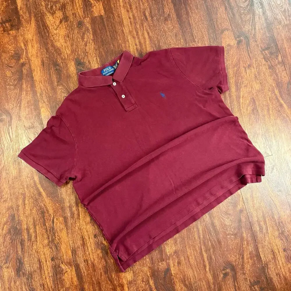 Polo Ralph Lauren Custom Slim Fit Polo Shirt XXXL Burgundy Embroidered Pony